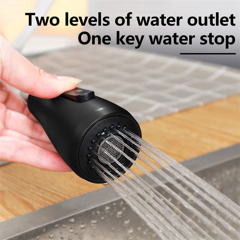 Kitchen Faucets Brushed Nickel Pull Out Kitchen Sink Water Tap Deck Mounted Mixer Stream Sprayer Head Hot Cold Taps Sliver