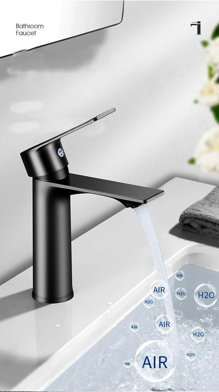 Black Basin Faucet Bathroom Washbasin Sink Water Mixer Tap Hot Cold Water Basin Sink Tap kitchen Deck Mounted Faucet accessories