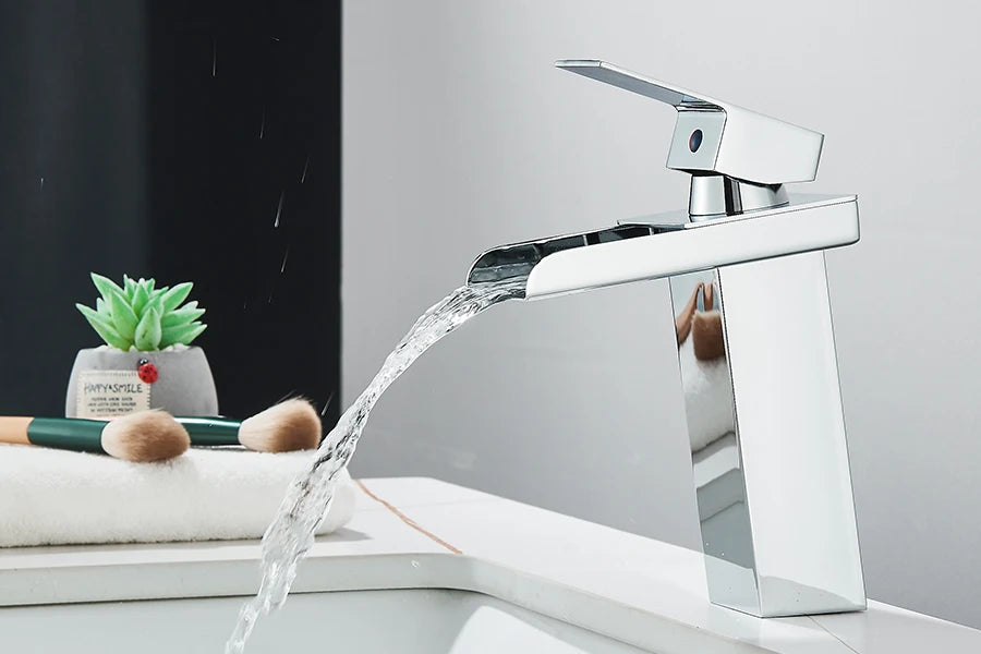 Waterfall Bathroom Sink Faucet Stainless Steel Basin Crane Tap For Bathroom Wash Basin Sink Mixer Tap