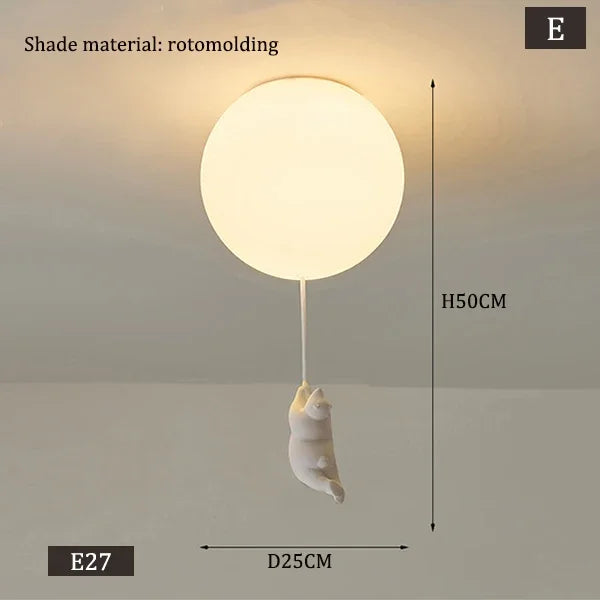 Designer Polar Bear Cartoon Pendant Chandelier for Kid Children Kindergarten Living Room Environment-friendly Resin LED Lamp