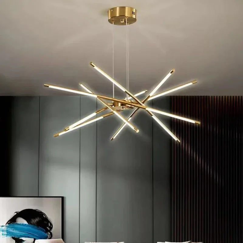LED Linear Chandelier with Remote Dimmer