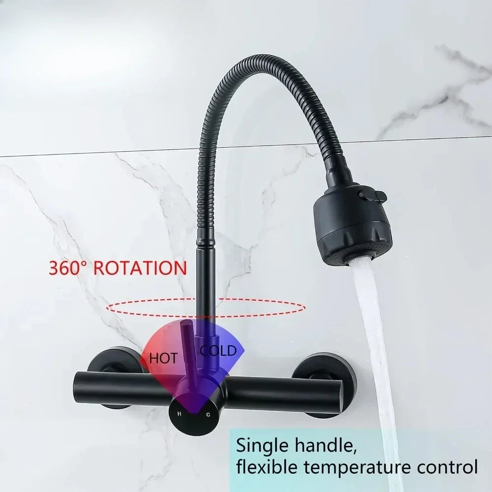 Kitchen Faucet Hot and Cold Water Household Wall Mounted Tap Bathroom Faucet Shower Faucet Bathroom Accessories