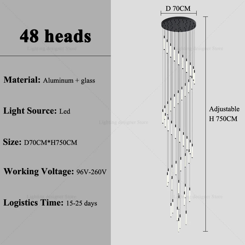 Long Staircase Pendant Light Modern Nordic Ceiling Light