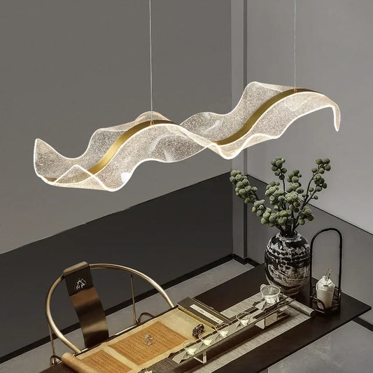 Nordic Acrylic Gold Wave Led Pendant Lamps