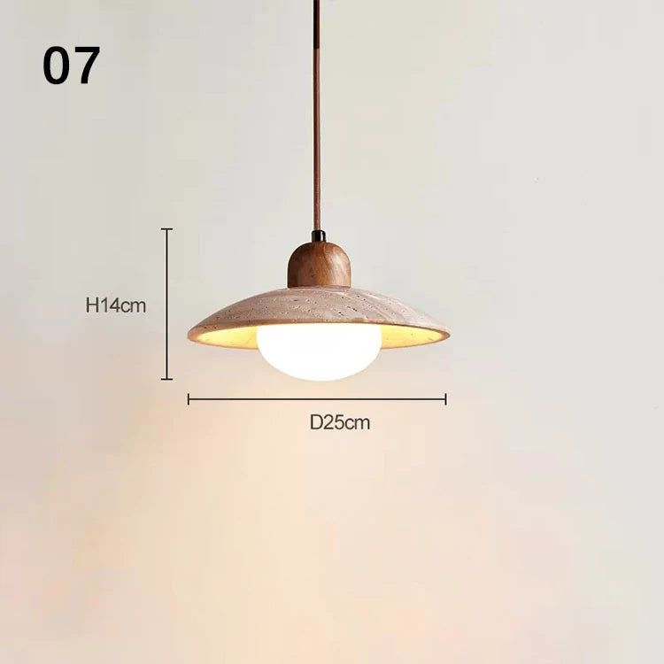 SANDYHA Retro Yellow Hole Stone Bedside Small Pendant Lamp Creative Designer Led Lighting for Bedroom Dining Room Lustre Decor