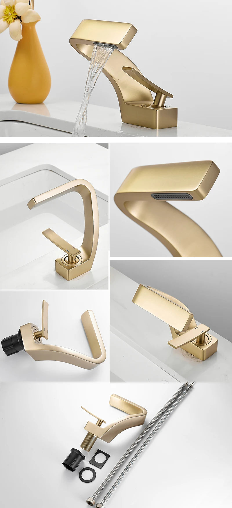 BAKALA Bathroom Deck Mounted Basin Faucet Black Sink Tap Single Hole Water Tap Hot and Cold Mitigeur Salle De Bain Mixer Faucet