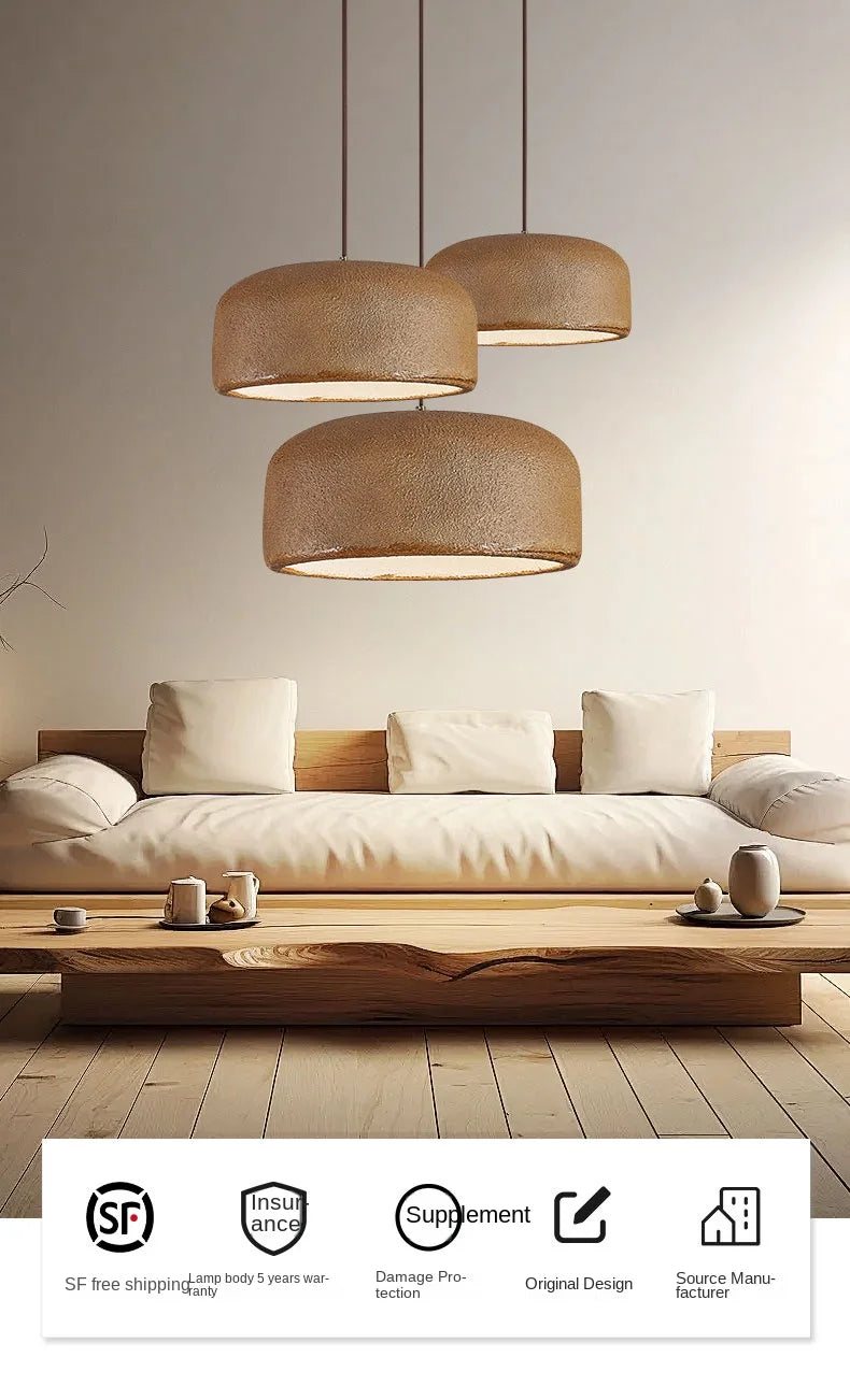 Nordic Bar Wabi Sabi E27 LED Pendant Lamp Loft Minimalism LED Pendant Lamp Cord Pendant Lamp for Bar Restaurant Lamp Lights