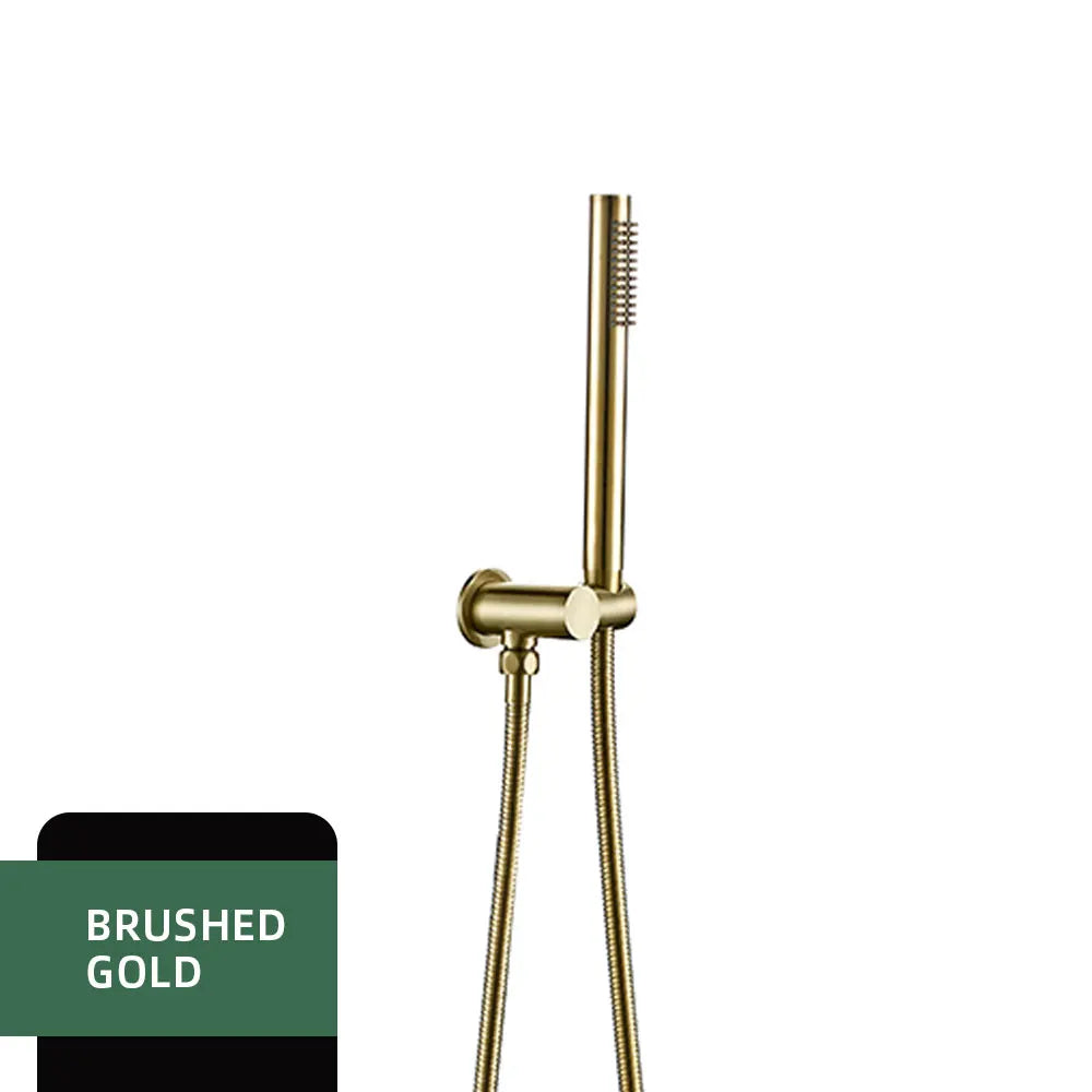 Smesiteli Brass Brushed Gold Wall-Mounted Hand Shower Head With Water Outlet Bracket Replacement Tap Bathroom Faucet