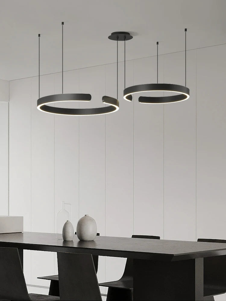 Modern Minimalist Semicircular Ring Led Chandelier For Lighting Living Dining Room Pendant Light Bedroom Hanging Lamp Luminarias