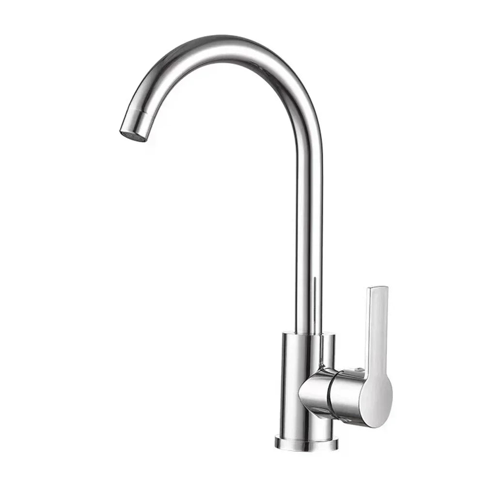 Kitchen Water Faucet 304 Stainless Steel Sink Faucets Cold And Hot Mixer Tap Bathroom Basin 360 ° Rotation Single Handle Taps