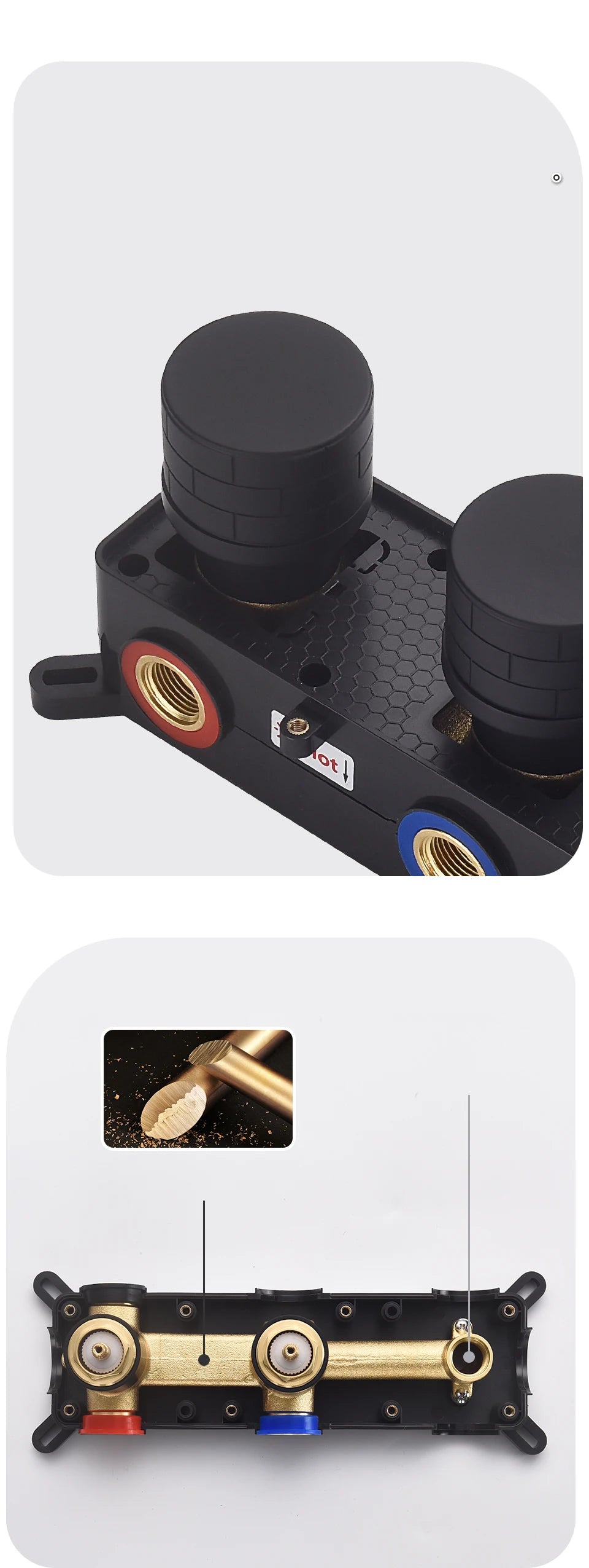 Bathroom Shower Faucet Set Black Mixer Valve Brushed Gold Solid Brass Hand Bath Tub Spout Two Ways Hot Cold Mixing Kit White