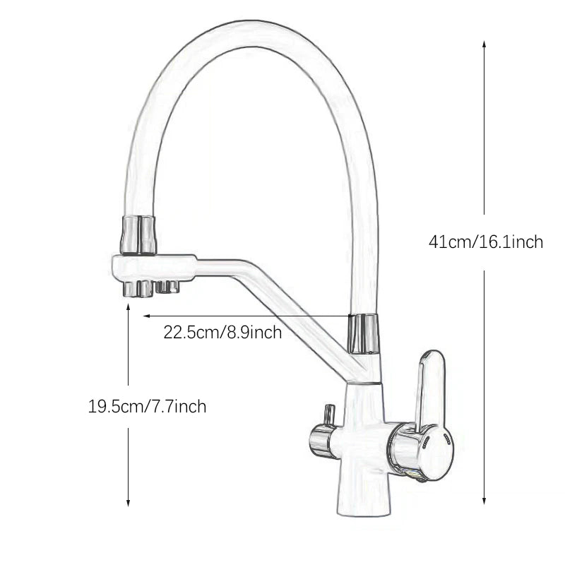Brass Gourmet Filter Kitchen Faucet Lead-free Kitchen Faucets with Water Filter Faucet Drinking Water Faucet for Kitchen Sink