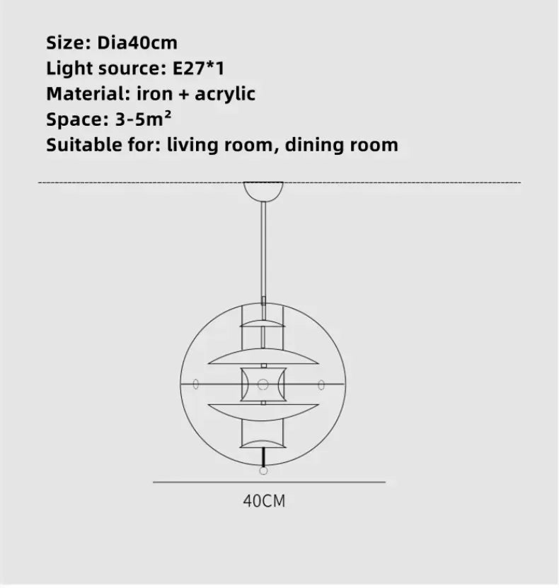 Danish Personality Spherical Planet Lamp Creative Nordic Cafe Tea Restaurant Bar Designer Chandelier