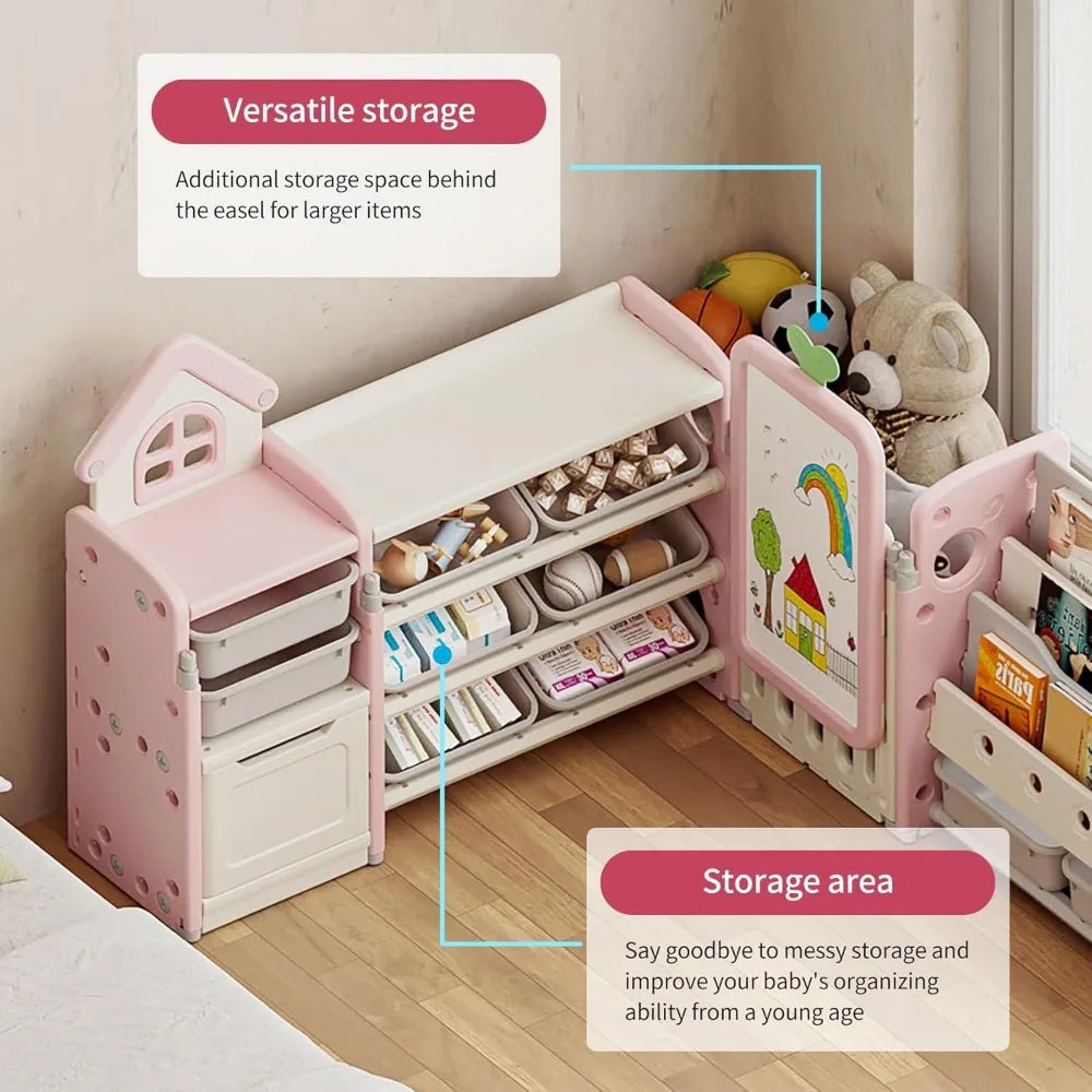 Kids Multifunctional Toy Storage Organizer 3-Tier Bookshelf