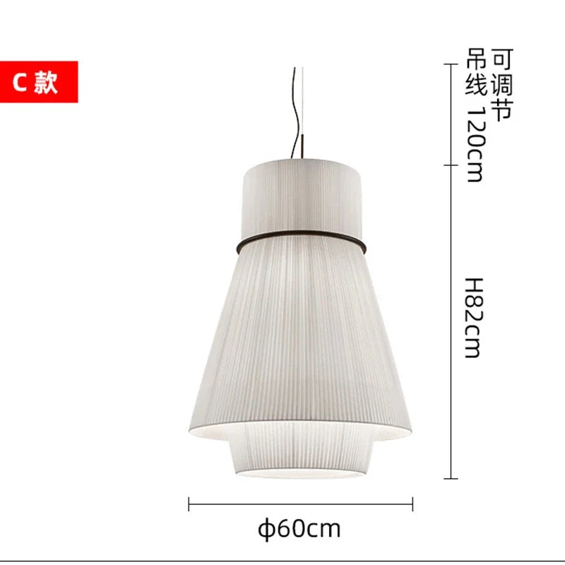 Folie pendant lamp for dining room fabric hanging lamp white pleated Restaurant Lamps Japanese Cafe bar table Decorative Lamp