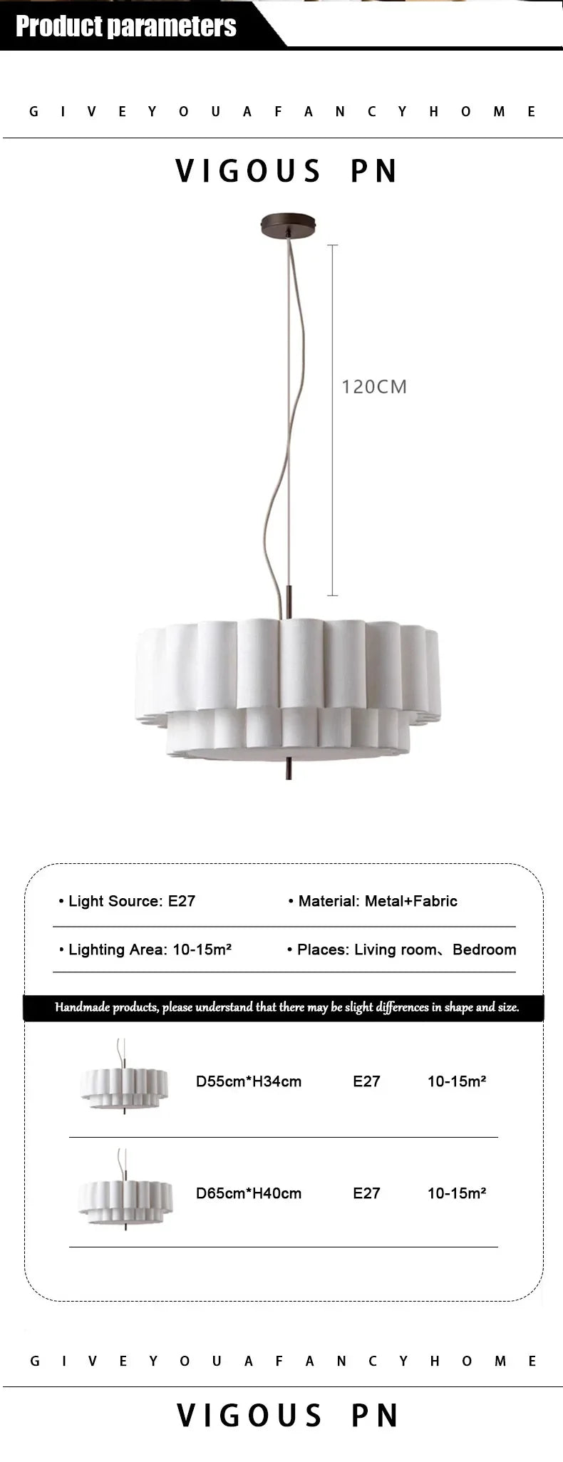 Folia Fabric Pendant lamp Bohemia Large Linen Lamp Wabi Sabi Living Dining room Bedroom lamp B&B Decoration Lounge room Lamp