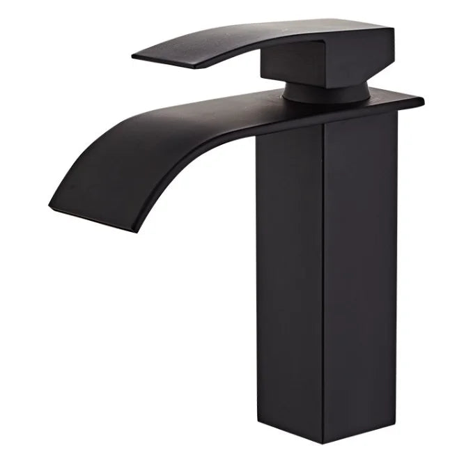Brushed Gold Tall Bathroom Sink Faucet Waterfall Bathroom Faucet for Vessel Sinks Single Handle Bathroom Vanity Faucet