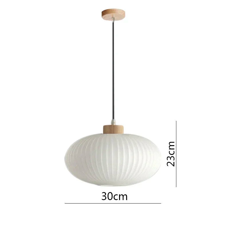Japanese Wabi Sabi Style White Glass Lamp