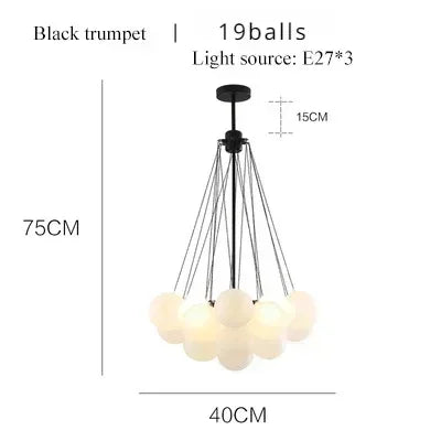 37 Glasses Bubble Nordic Frosted Chandeliers
