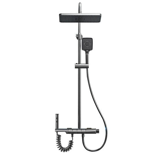 Gray digital display household all copper pressurized constant temperature complete set of water plated shower  CIR302CLE