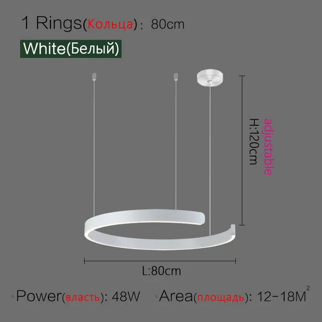 Nordic Ring LED Pendant Lamp Dimmable
