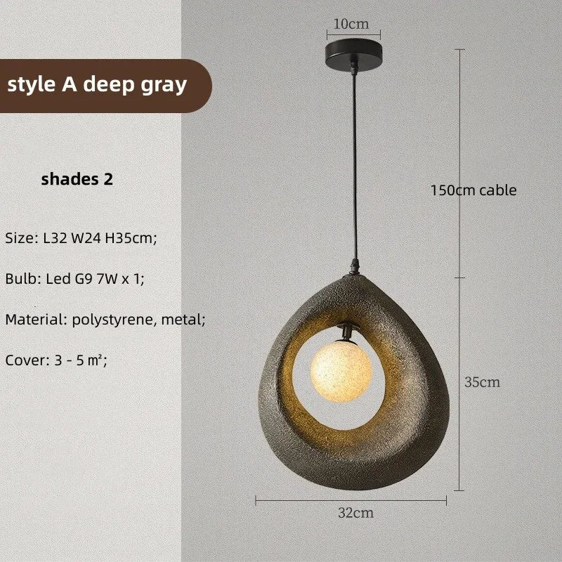 Nordic Dining Room Wabi Sabi Pendant Lights  Led Hanging Lighting Minimalism Suspend Bedroom Home Decor Indoor Lamps Fixtures