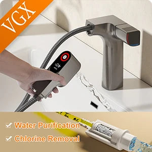 VGX Bathroom Faucets High Basin Mixer Sink Tall Faucet Gourmet Washbasin Taps Water Tap Hot Cold 360 Tapware Crane Brass Black