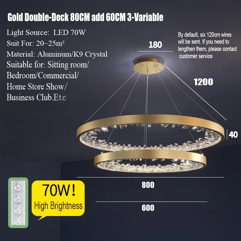 Modern Circle Rings Led Ceiling Chandelier