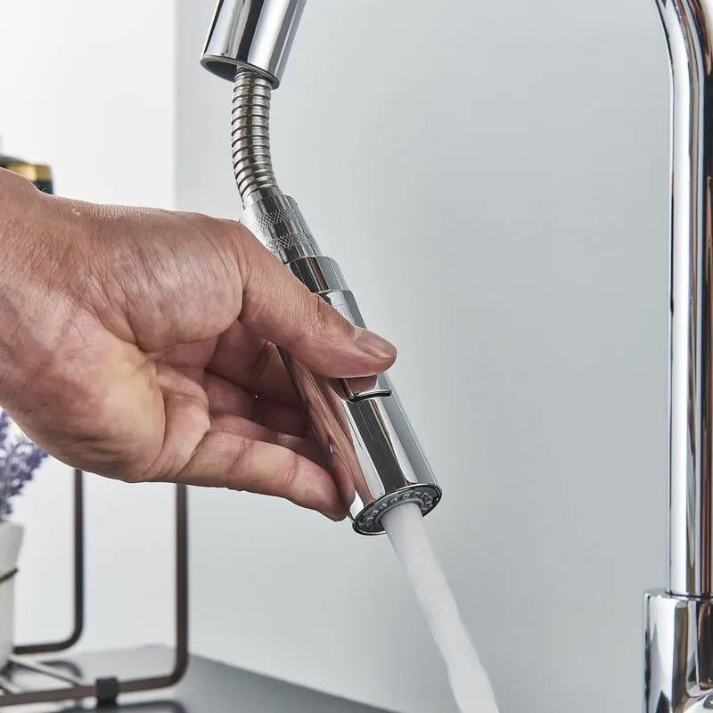 FMHJFISD Kitchen Faucet Brushed Gold Pull Out Kitchen Sink Water Tap Single Handle Mixer Tap 360 Rotation Kitchen Shower Faucet