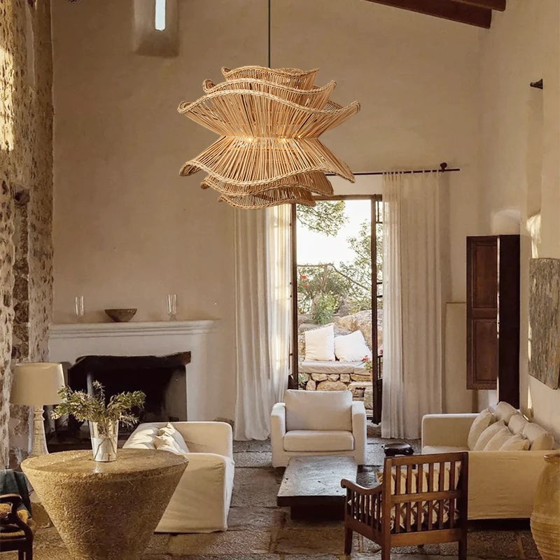 Creative Multi-level Rattan Lamp Nordic Designer Pendant Lights