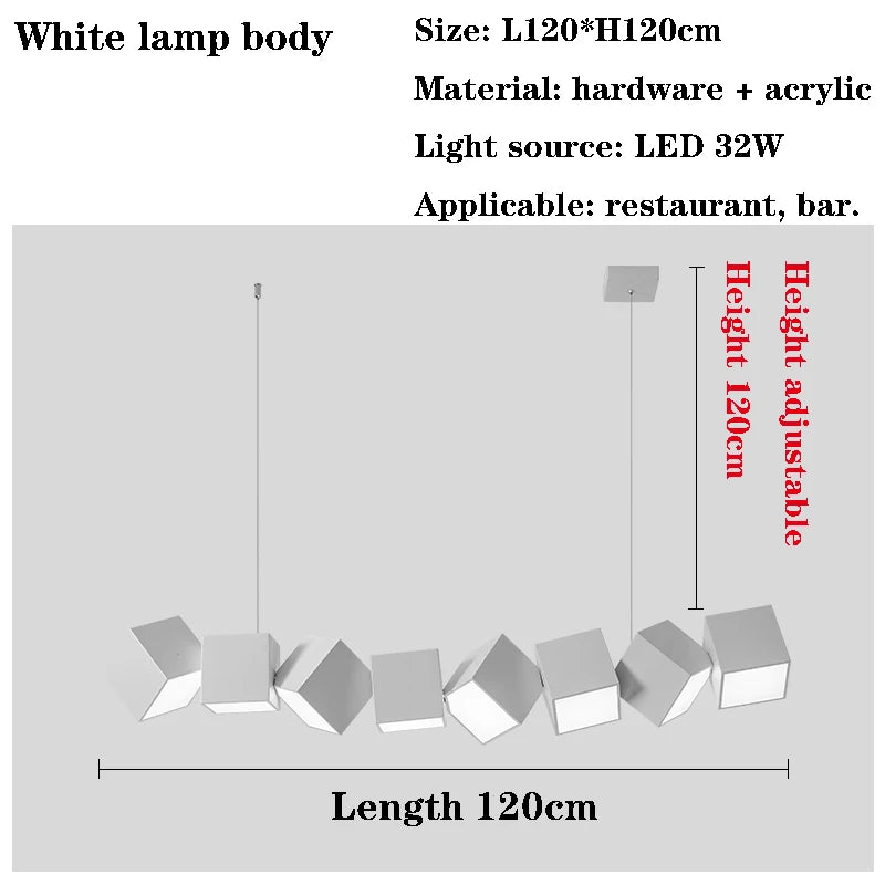 Dining Table Room Chandelier Modern Simple Nordic Light Luxury Long Bar Hanging Lamp Fashion Home Decor Indoor Pendant Lighting
