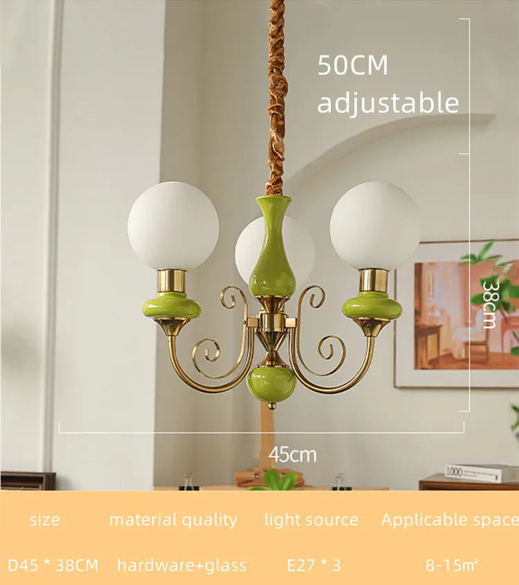 Nordic Retro Pastoral Cream Style Chandelier Bedroom Living Room Dining Room Ceiling Chandelier French Homestay LED Chandelier