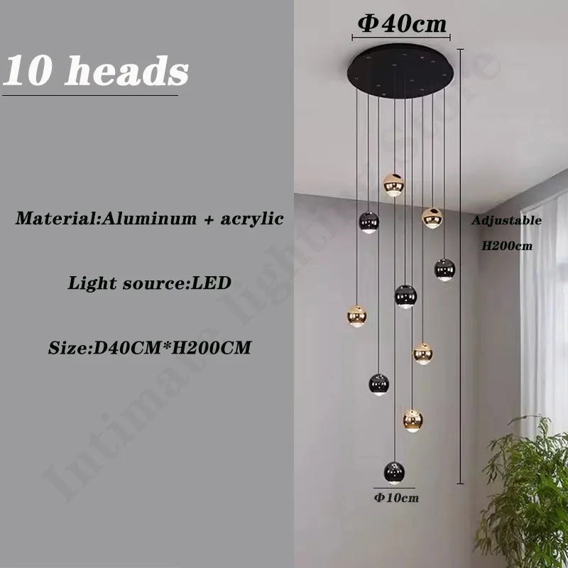 Pendent Lamp Stairs Chandelier lighting Living room Modern Pendant Lights for Kitchen Island Lustre stairs Hanging Ceiling Lamp