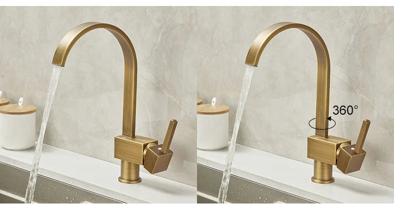 Antique Bronze Kitchen faucets 360 Rotate Swivel Faucet Hot Cold Water Tap Mixer Kitchen Sink Faucet ELK331