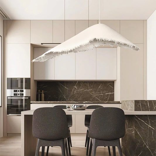 White Nordic Wabi-Sabi LED Chandelier Restaurant Bar Home Decoration Chandelier Living Room Bedroom Homestay Retro Lighting Fixtures