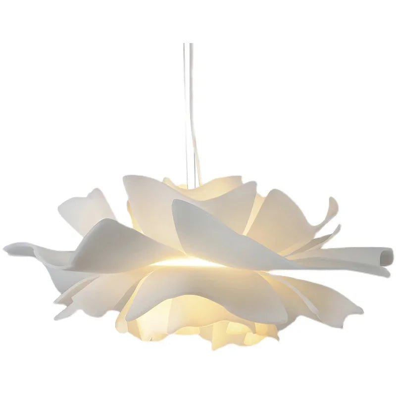 Postmodern Designer Pendant Light White Flower LED Hanging Lamp for Bedroom Restaurant Bar Store Lighting Indoor Petal Decor