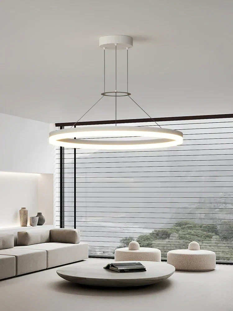 Modern Black Ring Minimalist Led Pendant Lamp