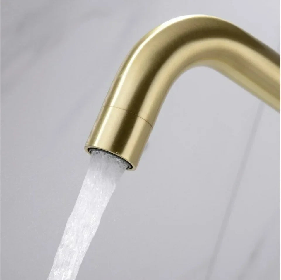 Kitchen Faucets Gold Square Single Handle Sink Faucet Stainless Steel Hot and Cold Deck Mount Water Taps Grifos De Cocina