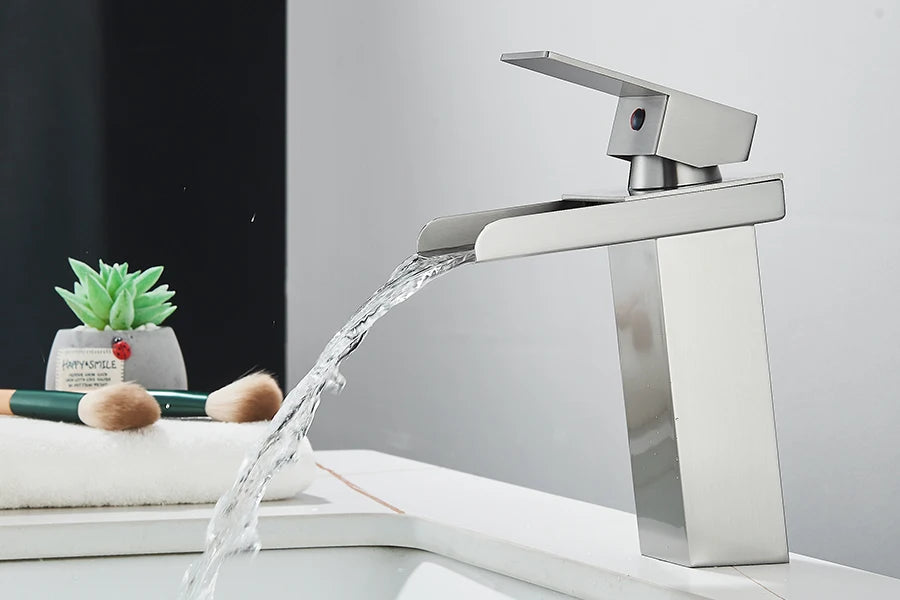Waterfall Bathroom Sink Faucet Stainless Steel Basin Crane Tap For Bathroom Wash Basin Sink Mixer Tap