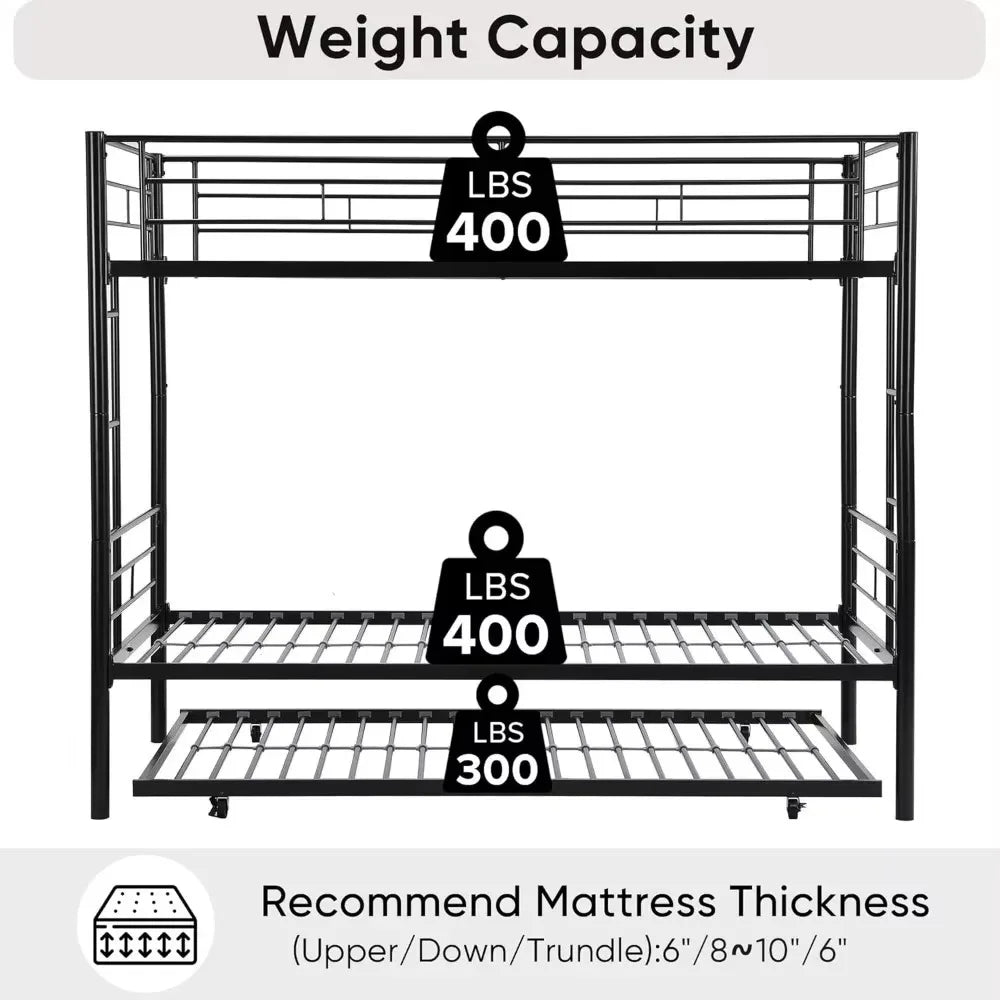 Twin Over Twin Bunk Bed with Trundle