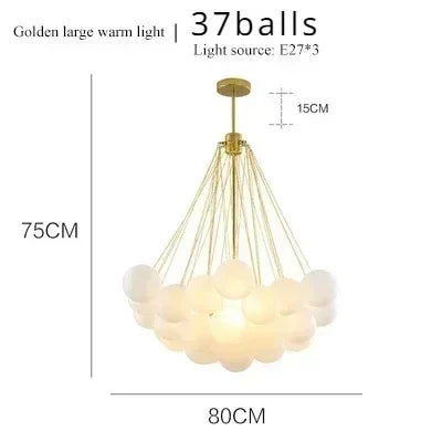 37 Glasses Bubble Nordic Frosted Chandeliers