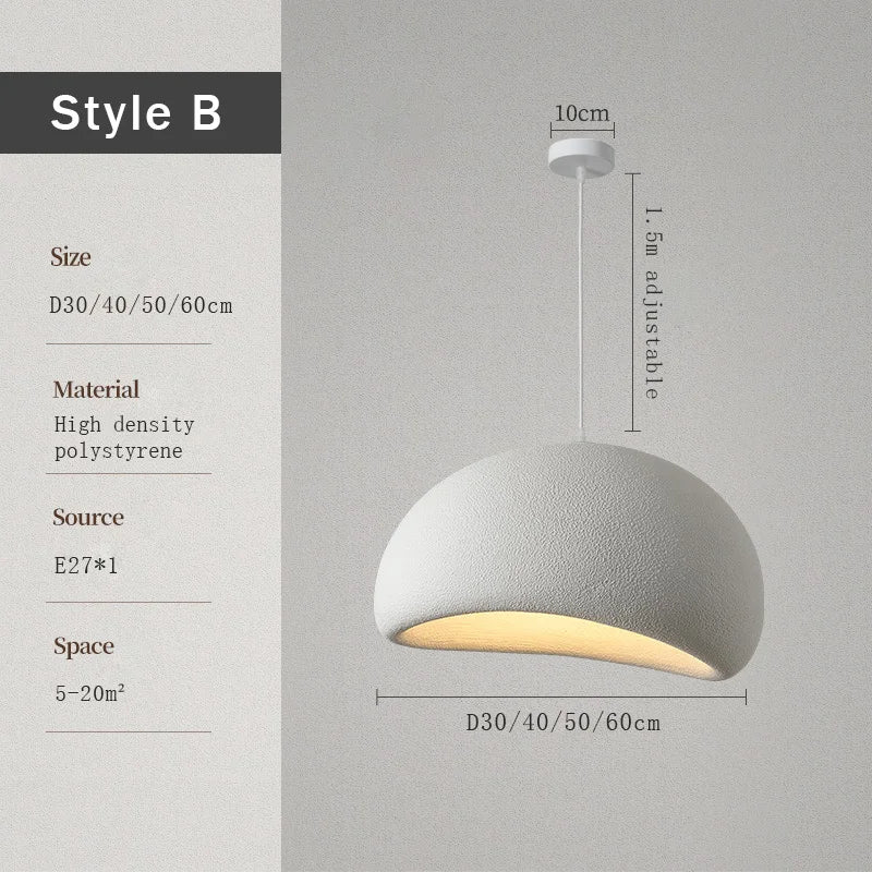 Nordic Wabi Sabi Pendant Lights Bedroom Chandeliers Lustre Living Dining Room Lighting Decoration Home E27LED Loft Hanging Lamps