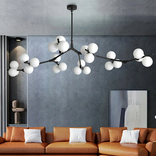 Modern Tree Branches LED Chandelier Glass Balls Chandeliers Molecular Living Decoration Dining Bedroom Pendant Lighting Fixtures