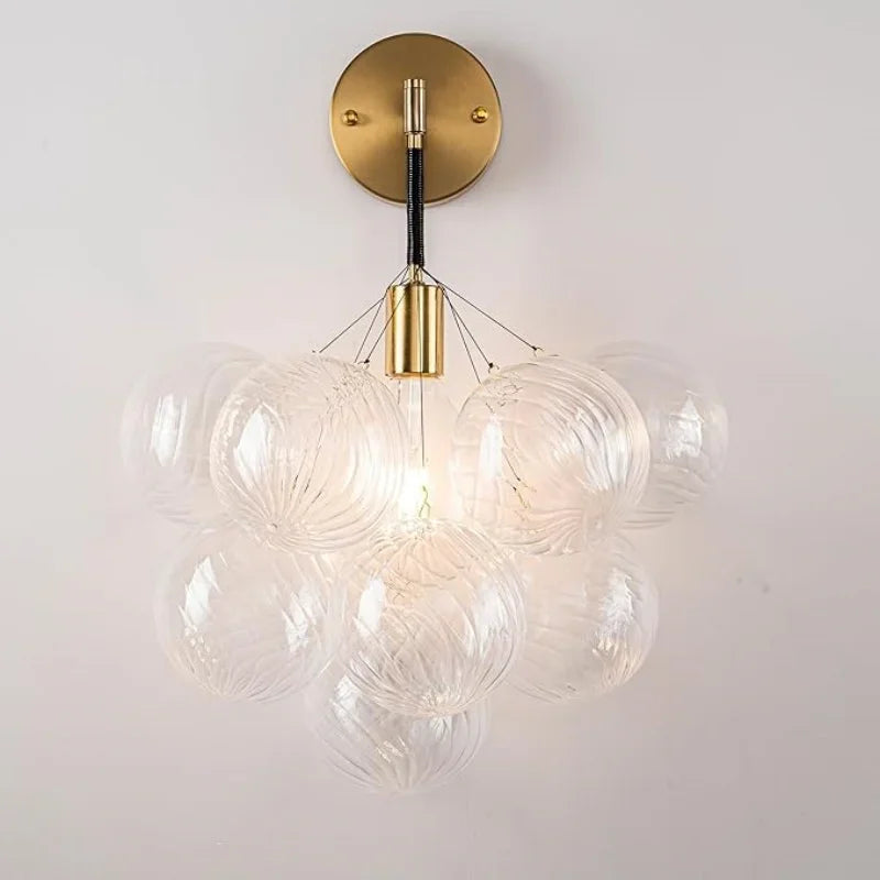 Nordic Glass Bubble Hanging Chandelier Large Foyer Round Ball Ceiling Pendant Light LED Ceiling Chandelier for Dining Room