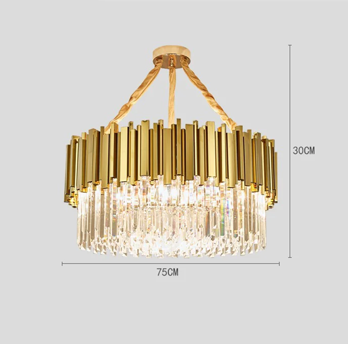 Luxury Gold Plated Crystal Led Pendant Lights