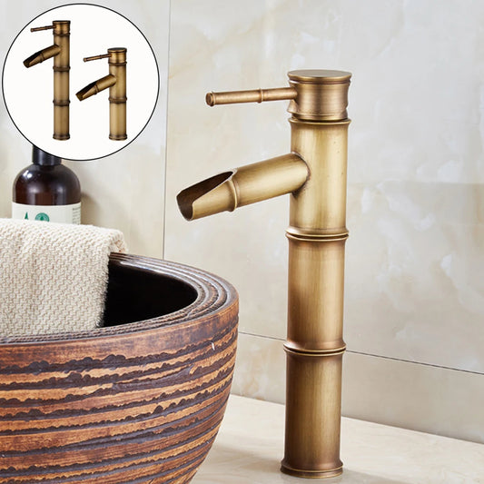 Basin Faucet Antique Brass Bamboo Shape Faucet Sink Mixer Faucet Single Handle Filter Impurities Kitchen Bathroom Accessories