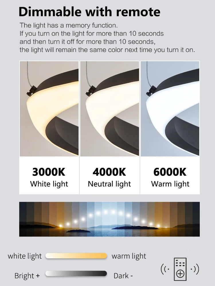 Living Room Chandelier Nordic pendant lamp Modern Dining room Chandelier  Ring Lamp Bedroom Restaurant Lamps LED Ceiling lights