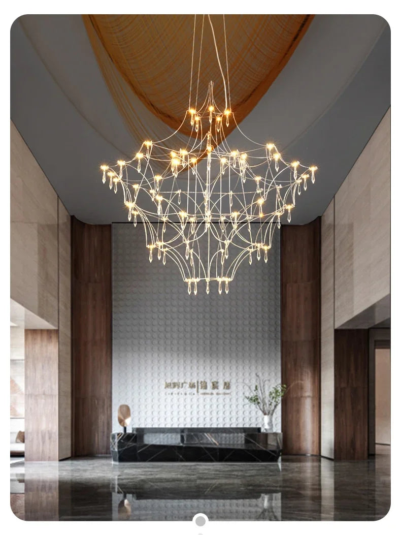 New Light Cube Gypsy Firefly Crystal Chandelier Advanced Sense Empty Living Room Light