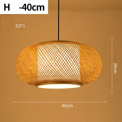 Round Handmade LED Bamboo-Rattan Chandelier