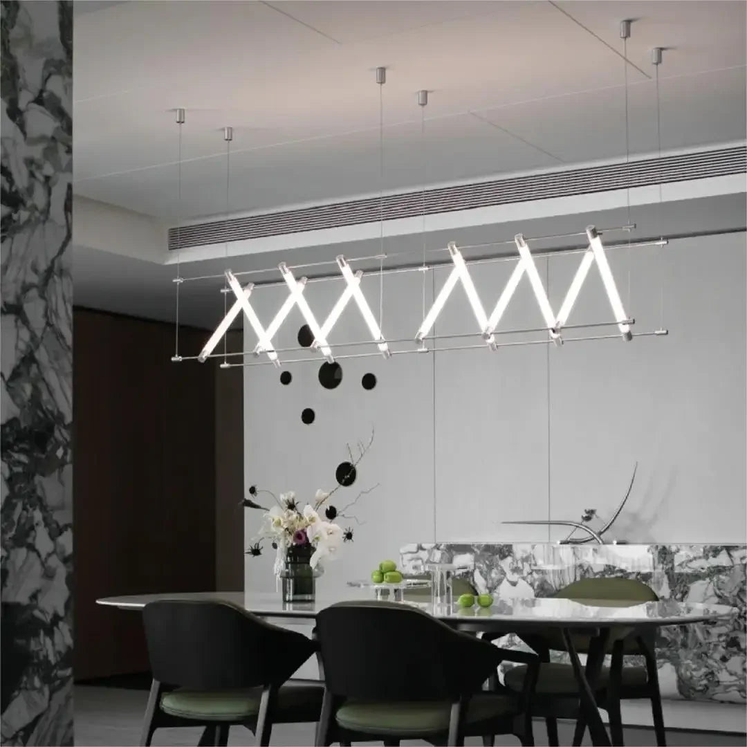 Acrylic Tube LED Hanging Pendant Light for Dining Room Restaurant Hanging Chandelier Long Ceiling Pendant Lamp Kitchen